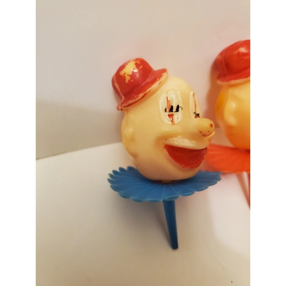 Vintage Clown Cake Toppers Plastic Molded L‎